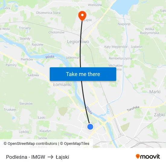 Podleśna - IMGW to Łajski map