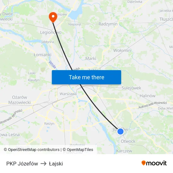 PKP Józefów to Łajski map