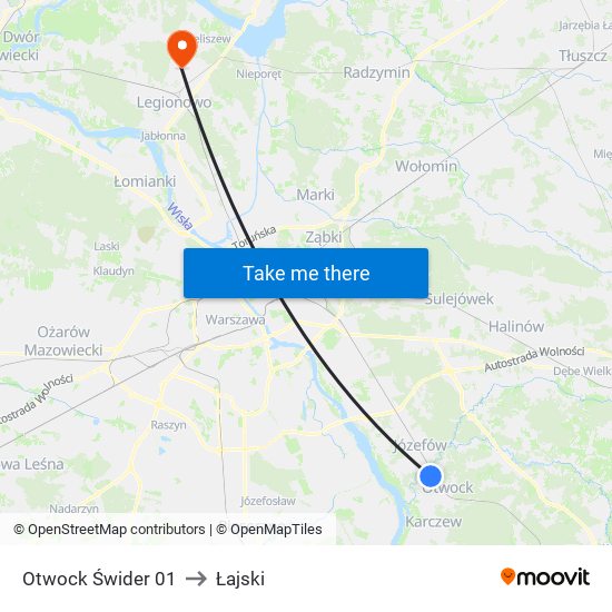 Otwock Świder 01 to Łajski map