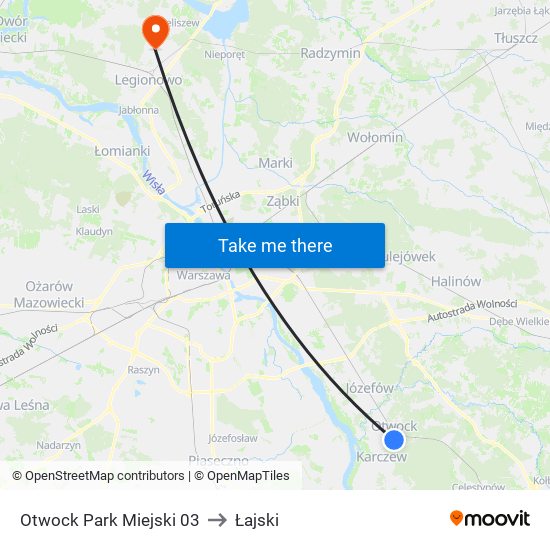 Otwock Park Miejski 03 to Łajski map