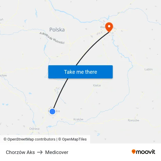 Chorzów Aks to Medicover map
