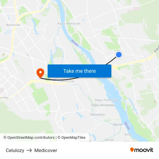 Celulozy to Medicover map