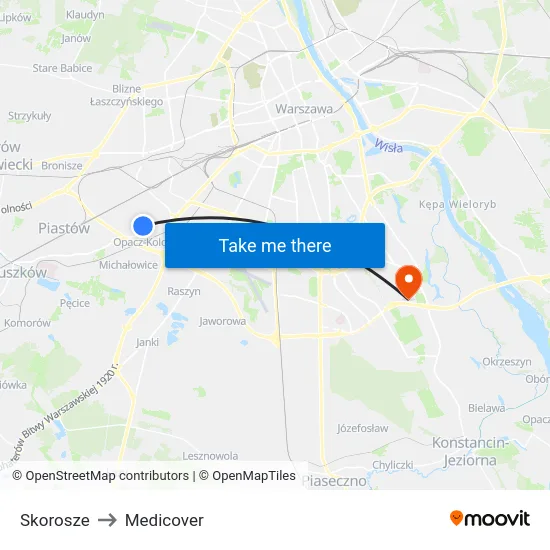 Skorosze to Medicover map