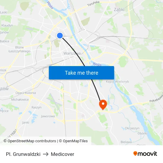 Pl. Grunwaldzki to Medicover map