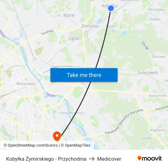 Kobyłka Żymirskiego - Przychodnia to Medicover map