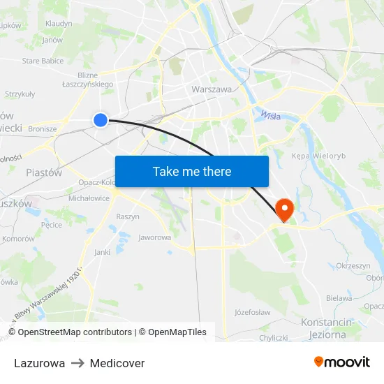 Lazurowa to Medicover map