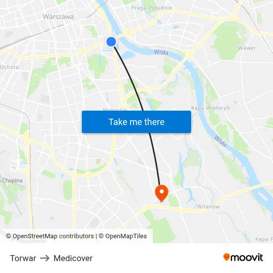 Torwar to Medicover map