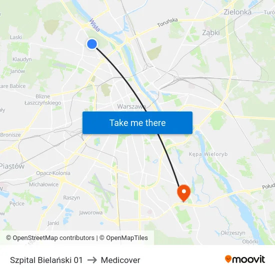 Szpital Bielański 01 to Medicover map