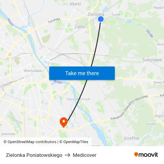 Zielonka Poniatowskiego to Medicover map