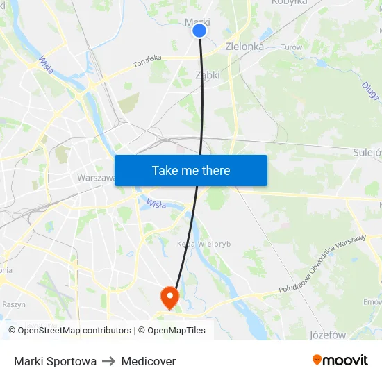 Marki Sportowa to Medicover map