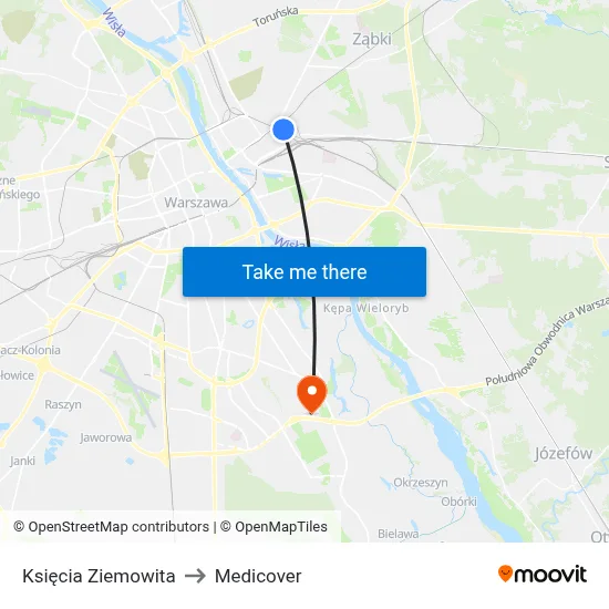 Księcia Ziemowita to Medicover map