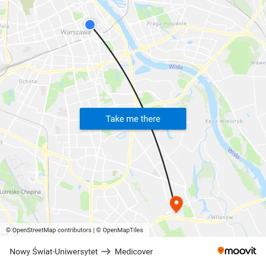 Nowy Świat-Uniwersytet to Medicover map