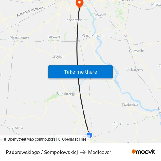 Paderewskiego / Sempołowskiej to Medicover map