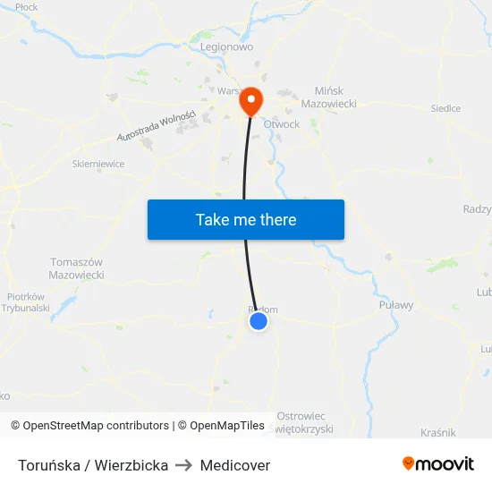 Toruńska / Wierzbicka to Medicover map