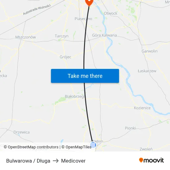Bulwarowa / Długa to Medicover map