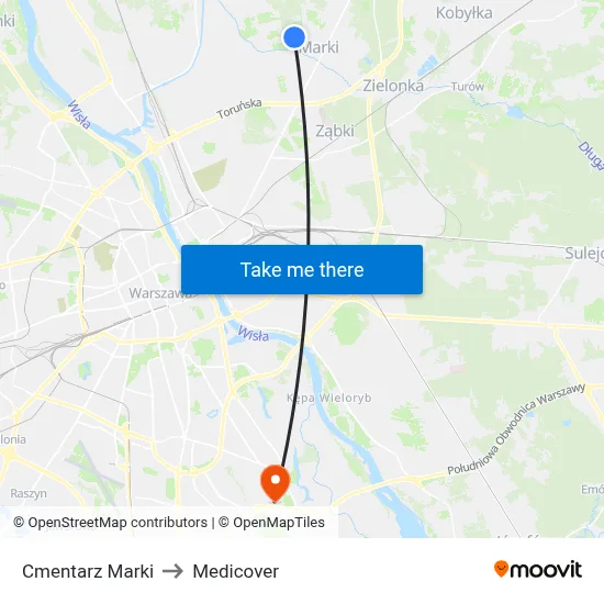Cmentarz Marki to Medicover map