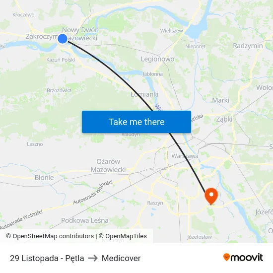 29 Listopada - Pętla to Medicover map
