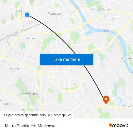 Metro Płocka to Medicover map