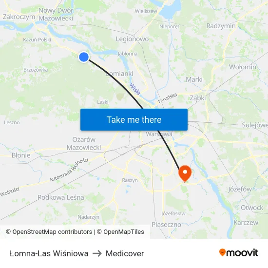 Łomna-Las Wiśniowa to Medicover map