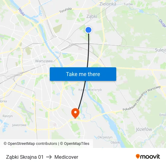 Ząbki Skrajna 01 to Medicover map