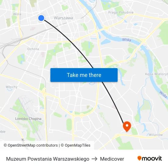 Muzeum Powstania Warszawskiego to Medicover map