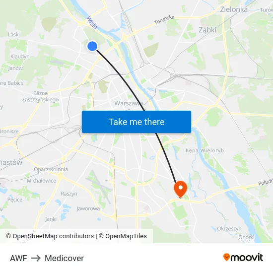 AWF to Medicover map