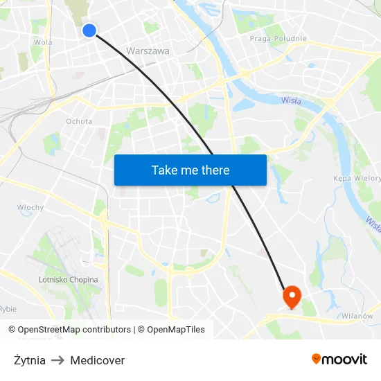 Żytnia to Medicover map