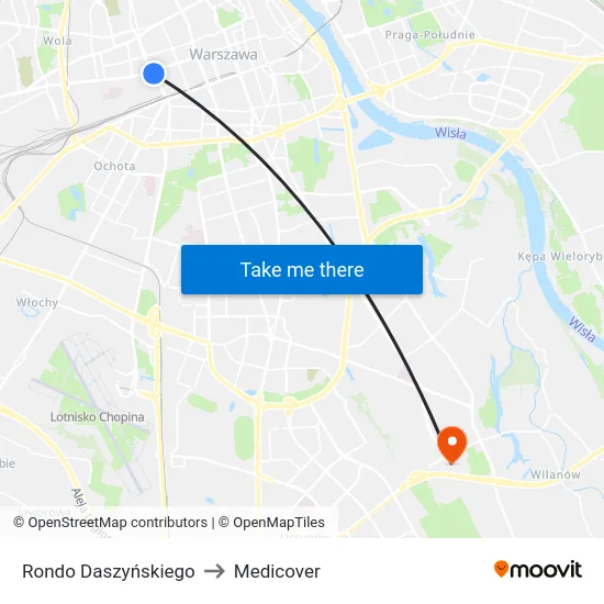 Rondo Daszyńskiego to Medicover map