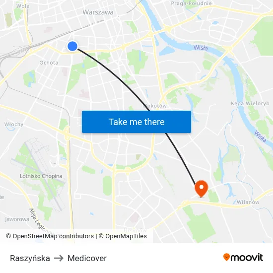 Raszyńska to Medicover map