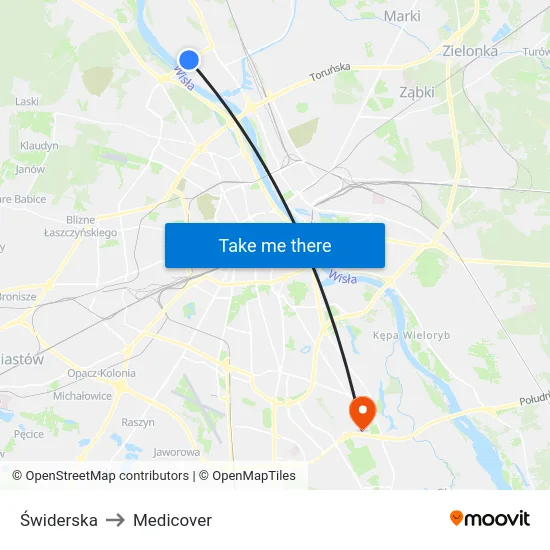 Świderska to Medicover map