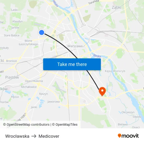 Wrocławska to Medicover map