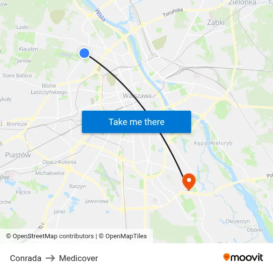 Conrada to Medicover map