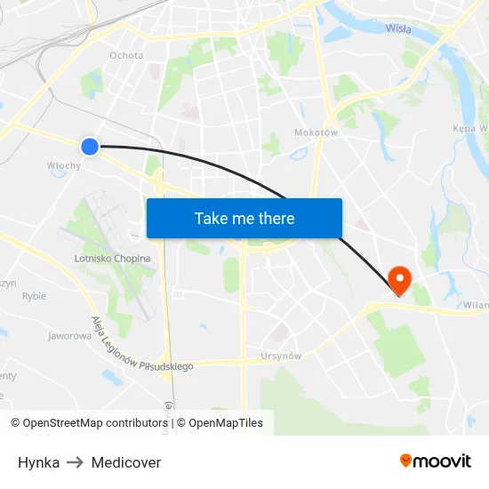 Hynka to Medicover map