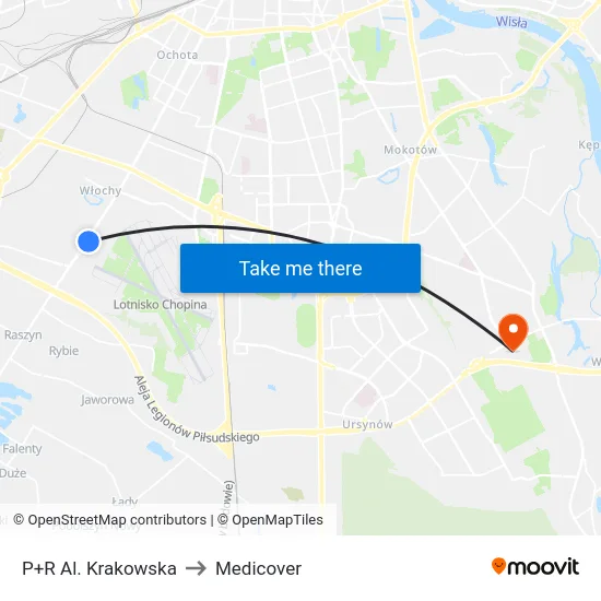 P+R Al. Krakowska to Medicover map