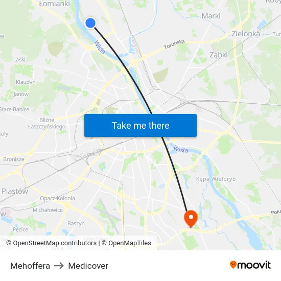 Mehoffera to Medicover map