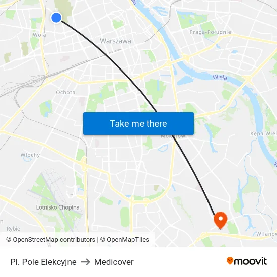 Pl. Pole Elekcyjne to Medicover map