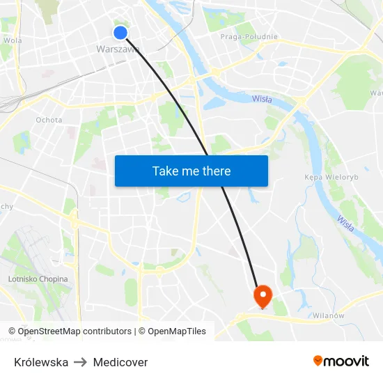 Królewska to Medicover map