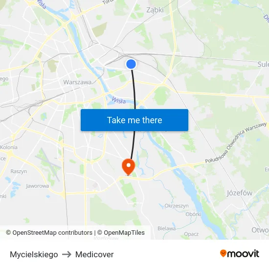 Mycielskiego to Medicover map