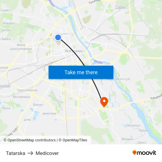 Tatarska to Medicover map