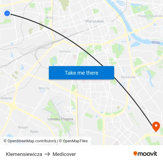 Klemensiewicza to Medicover map