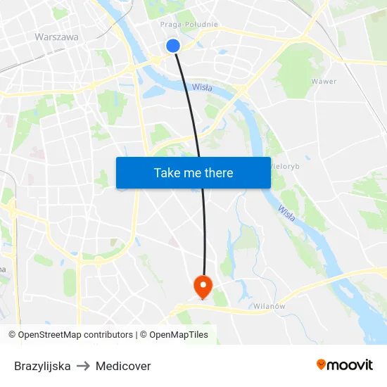 Brazylijska to Medicover map