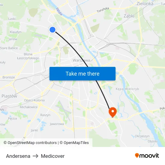 Andersena to Medicover map