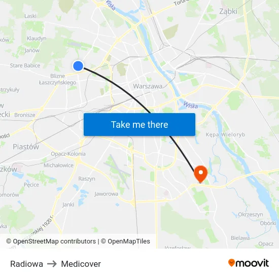 Radiowa to Medicover map