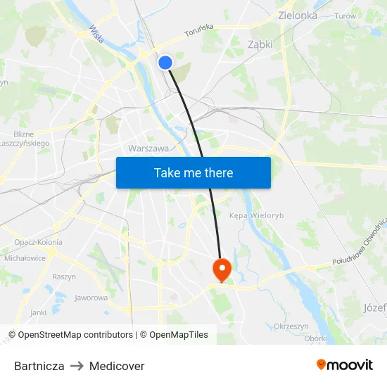 Bartnicza to Medicover map