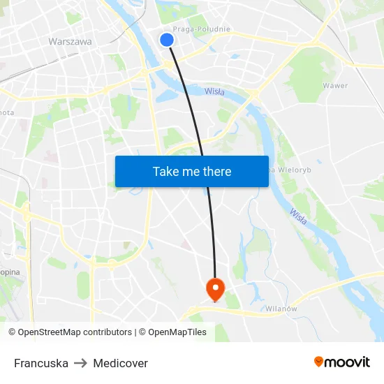 Francuska to Medicover map