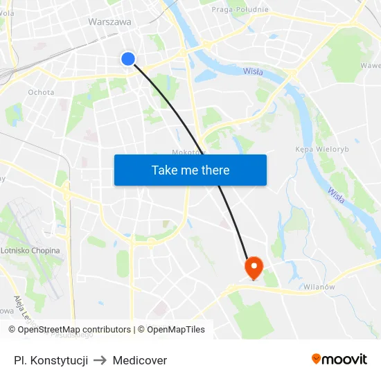 Pl. Konstytucji to Medicover map