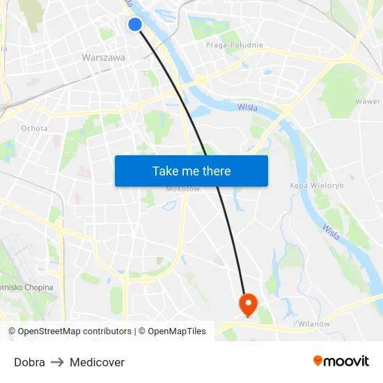 Dobra to Medicover map