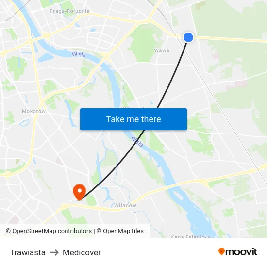 Trawiasta to Medicover map