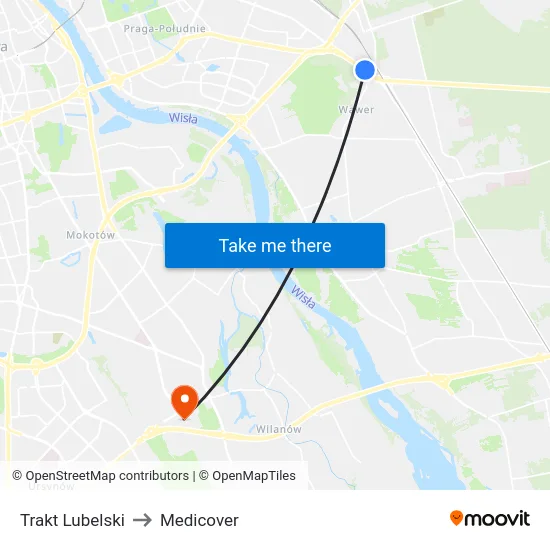 Trakt Lubelski to Medicover map