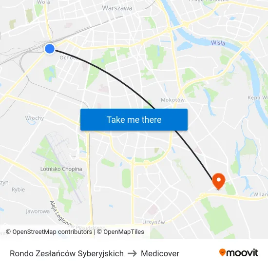 Rondo Zesłańców Syberyjskich to Medicover map